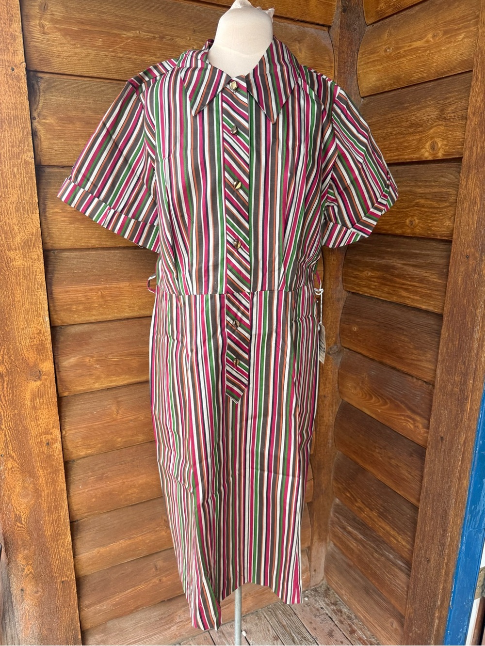 NWT Smartsetter Vintage 1950/60 Striped Button Front Dress